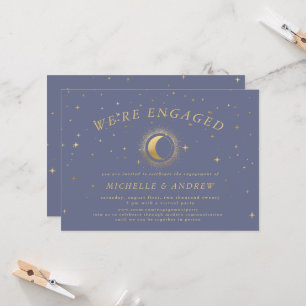 Pastel Celestial Gold Verloving Invitation Kaart