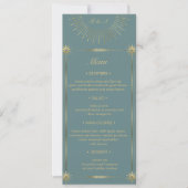 Pastel Celestial Goud Bruiloft Diner Menu Kaart (Voorkant)