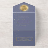 Pastel Celestial Gouden Bruiloft All In One Uitnodiging (Buitenkant)