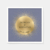 Pastel Celestial Gouden Maan Huwelijksservetten Servet (Voorkant)