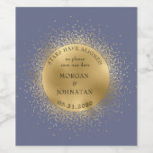 Pastel Celestial Gouden Maan Save The Date Wijn Etiket (Enkel label)