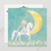 Pastel Celestial Pony and Crescent Moon Feestdagenkaart (Voorkant / Achterkant)