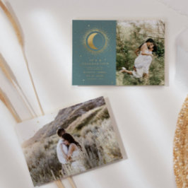 Pastel Celestial Twee Foto Bruiloft Viering Kaart