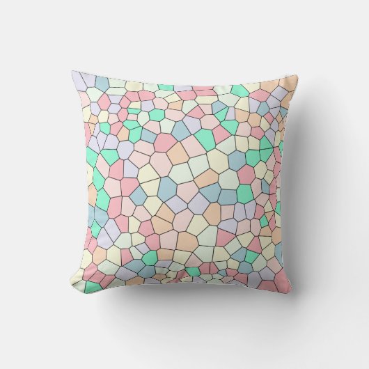 Pastel Cellulair Mozaïek Kussen (Voorkant)
