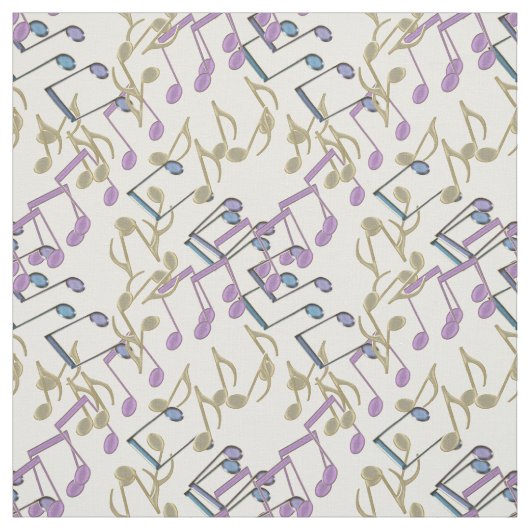 Pastel Chain Link Muzieknoten Pattern Fabric Stof (Swatch)