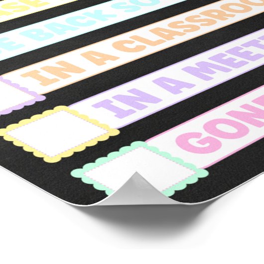 Pastel Chalkboard Waar is het Deurteken van de Raa Poster (Hoek)