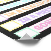 Pastel Chalkboard Waar is het verpleegdeurbord Poster (Hoek)