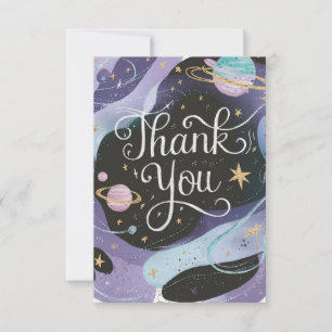 Pastel Charming Stars Celestial Bedankkaart