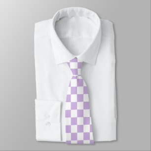 Pastel Checkerboard Controleert Patroonretro Lila Stropdas