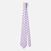Pastel Checkerboard Controleert Patroonretro Lila Stropdas (Voorkant)