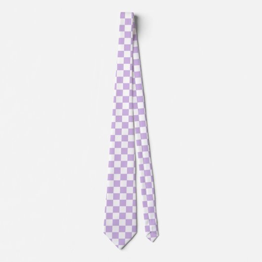 Pastel Checkerboard Controleert Patroonretro Lila Stropdas (Voorkant)