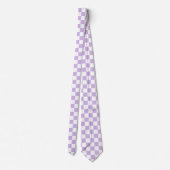 Pastel Checkerboard Controleert Patroonretro Lila Stropdas (Achterkant)