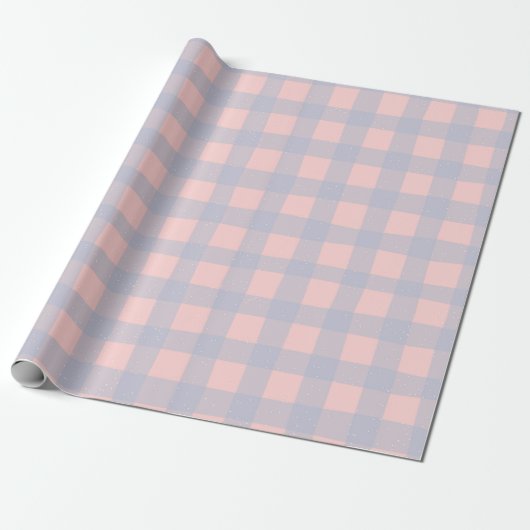Pastel Checkered Gingham Wrapping Paper Cadeaupapier (Uitgerold)