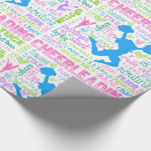 Pastel Cheerleading Words Typografie Cadeaupapier (Hoek)