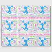 Pastel Cheerleading Words Typografie Cadeaupapier (Vlak)
