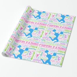 Pastel Cheerleading Words Typografie Cadeaupapier