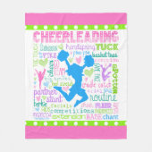 Pastel Cheerleading Words Typografie Fleece Deken (Voorkant)