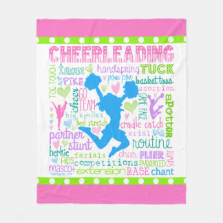 Pastel Cheerleading Words Typografie Fleece Deken