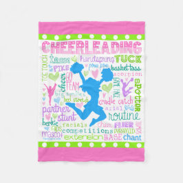 Pastel Cheerleading Words Typografie Fleece Deken