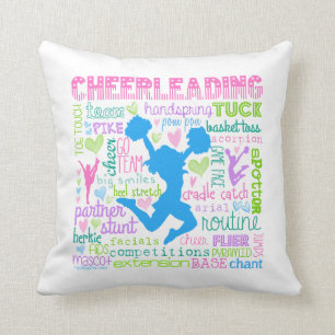 Pastel Cheerleading Words Typografie Kussen