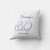 Pastel cheers 30th birthday purple elegant name da kussen (Achterkant)