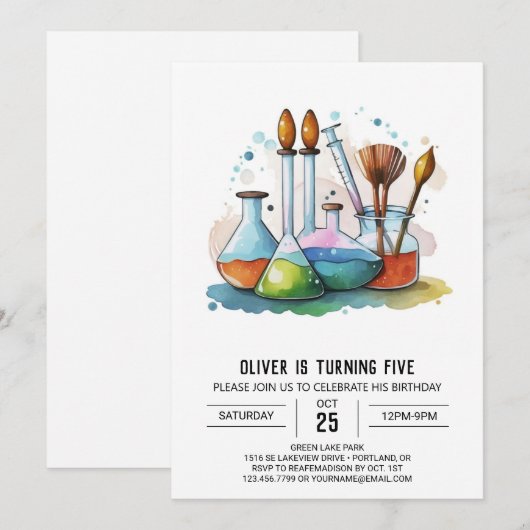 Pastel Chemistry Exploration Wetenschapper Verjaar Kaart (Voorkant / Achterkant)