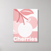 Pastel Cherries Roze & White Kitchen Decor Canvas Afdruk (Voorkant)