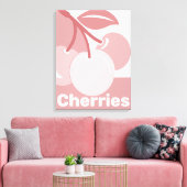 Pastel Cherries Roze & White Kitchen Decor Canvas Afdruk (Insitu (Woonkamer))