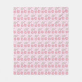 Pastel Cherry Pattern op Roze Fleece Deken (Voorkant)