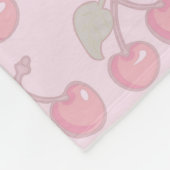 Pastel Cherry Pattern op Roze Fleece Deken (Hoek)