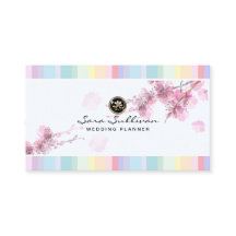 Pastel CherryBlossom Wedding Planner Visitekaartje