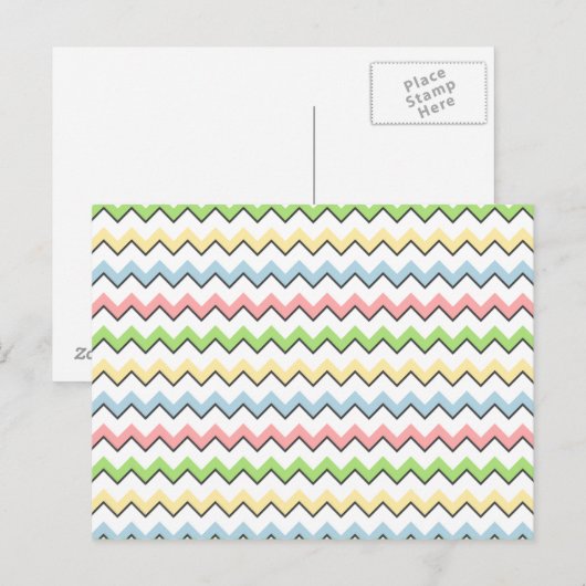 Pastel Chevron-Drop Shadow by Shirley Taylor Briefkaart (Voorkant / Achterkant)