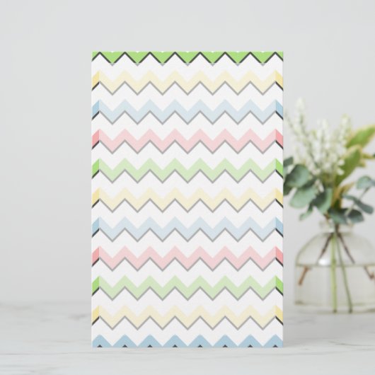 Pastel Chevron-Drop Shadow by Shirley Taylor Briefpapier (Staand voorkant)