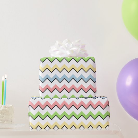 Pastel Chevron-Drop Shadow by Shirley Taylor Cadeaupapier (Feestgeschenken)