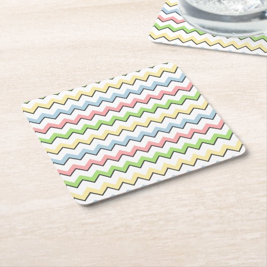 Pastel Chevron-Drop Shadow by Shirley Taylor Kartonnen Onderzetters (Schuin)
