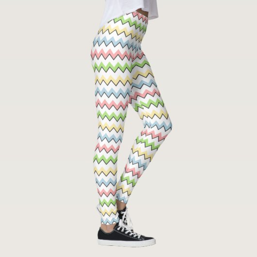 Pastel Chevron-Drop Shadow by Shirley Taylor Leggings (Rechts)