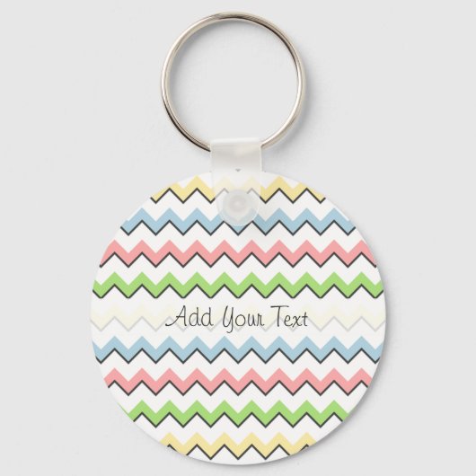 Pastel Chevron-Drop Shadow by Shirley Taylor Sleutelhanger (Voorkant)
