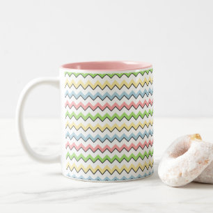Pastel Chevron-Drop Shadow by Shirley Taylor Tweekleurige Koffiemok