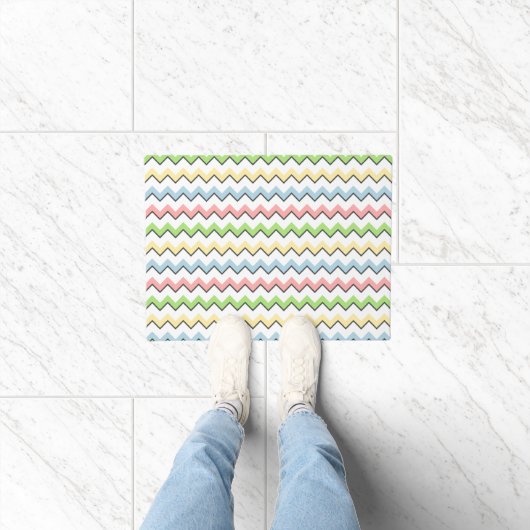 Pastel Chevron-Drop Shadow door Shirley Taylor Deurmat (Binnen)