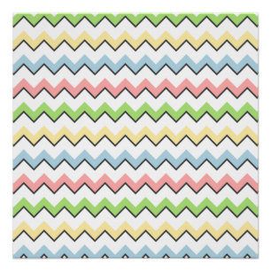 Pastel Chevron-Drop Shadow door Shirley Taylor Poster