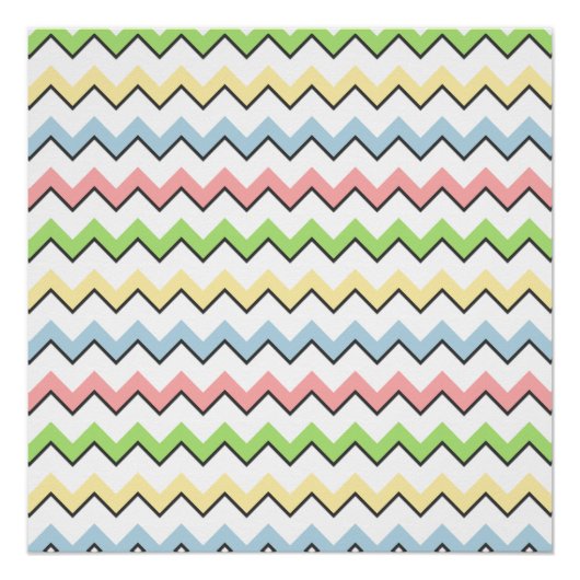 Pastel Chevron-Drop Shadow door Shirley Taylor Poster (Voorkant)
