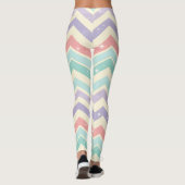 Pastel Chevron Galaxy Stars Mint Pink Purple Leggings (Achterkant)
