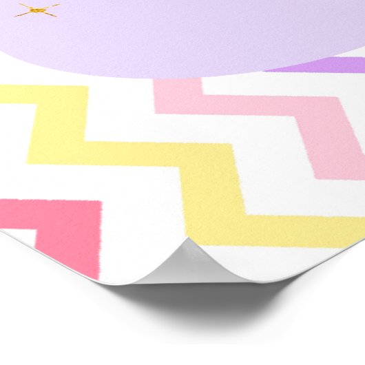 Pastel Chevron Magical Dank u Unicorn Birthday Poster (Hoek)