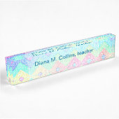 Pastel Chevron Mosaic Custom Naambordje