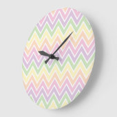 Pastel Chevron Stripe Grote Klok (Hoek)