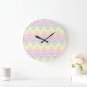 Pastel Chevron Stripe Grote Klok (Huis)