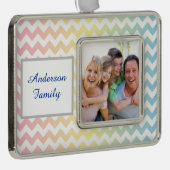 Pastel Chevron Verzilverd Omlijst Ornament (Rechts)