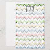 Pastel Chevron with Monogram by Shirley Taylor Briefpapier (Voorkant / Achterkant)