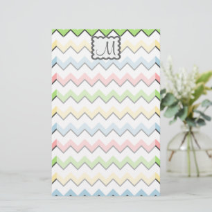 Pastel Chevron with Monogram by Shirley Taylor Briefpapier