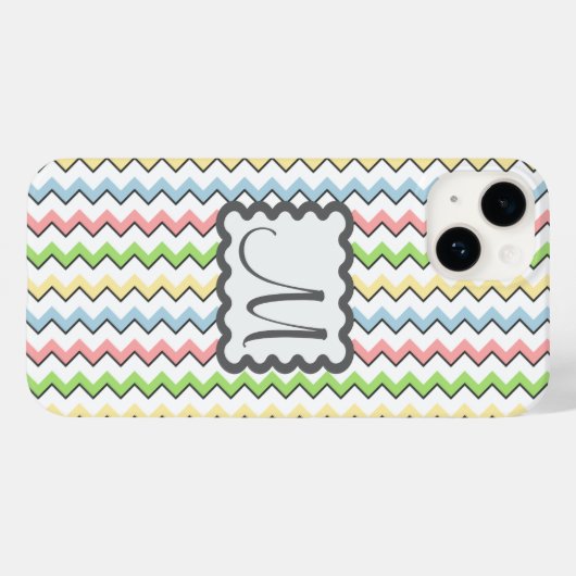 Pastel Chevron with Monogram by Shirley Taylor Case-Mate iPhone Case (Achterkant (horizontaal))